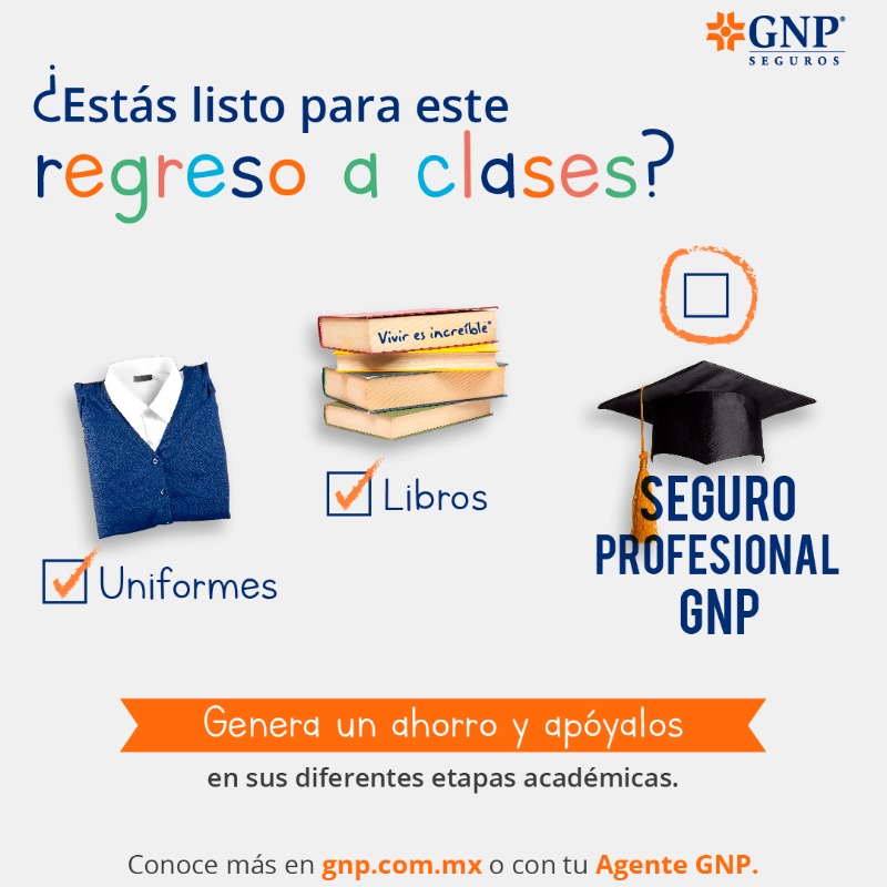 GNPSeguros's tweet photo. 🎓 Apoya a tus hijos o sobrinos en sus diferentes etapas académicas con el Seguro Profesional GNP. Tú decides el plazo de pago: 1, 5 o 10 años. Conoce más ventajas, acércate a tu #AgenteGNP #Viviresincreíble
