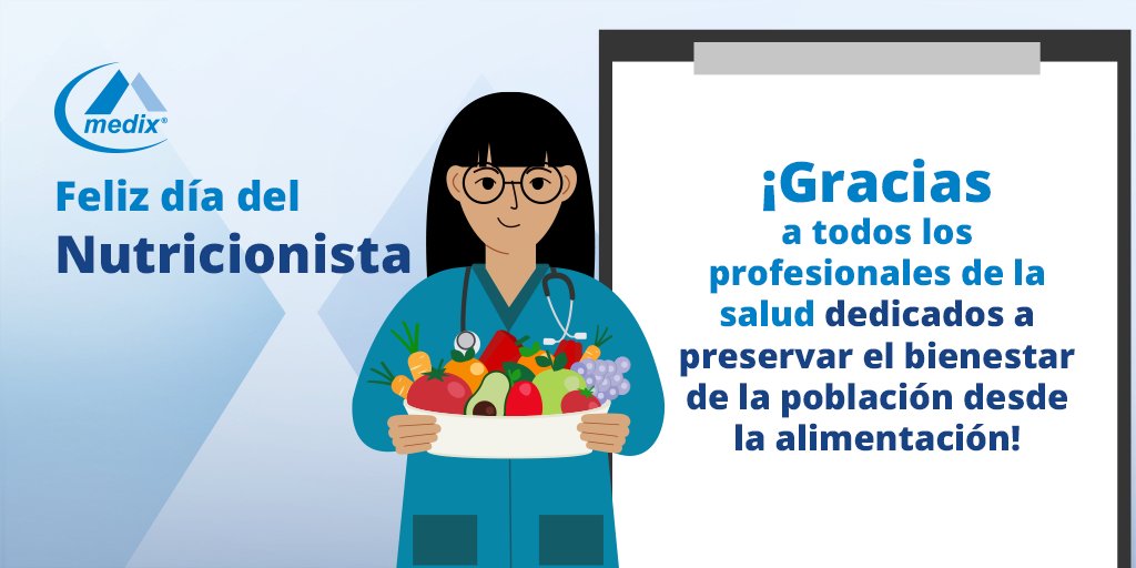 MedixMexico's tweet photo. Hoy celebramos a todos los especialistas en nutrición que nos enseñan a comer bien para vivir mejor. 
¡Feliz #DíaDelNutricionista!

Descubre aquí los padecimientos que puedes prevenir a través de una buena alimentación:https://t.co/IHvDIdNOgd. https://t.co/wH7in1tD7q