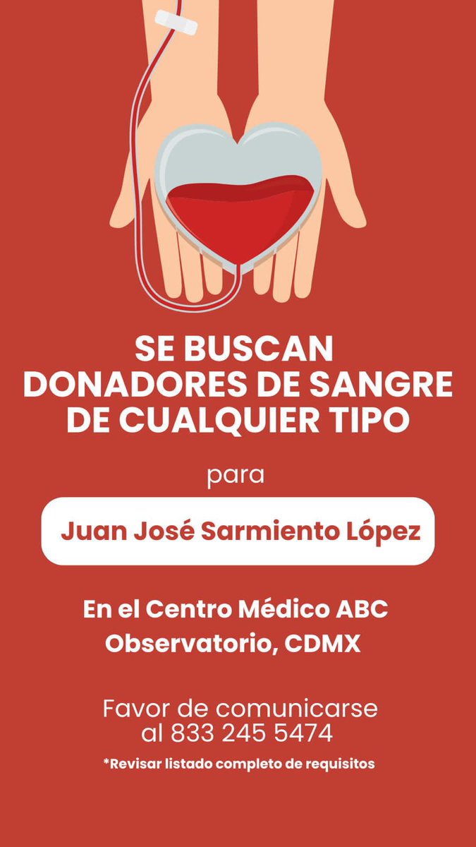 elsaCastaneda's tweet photo. Me pueden ayudar a difundir porfa!! Es un papá joven que necesita de nuestra ayuda!! @somosblooders @donaenvida @sangreamiga https://t.co/E2BEfUs1M4