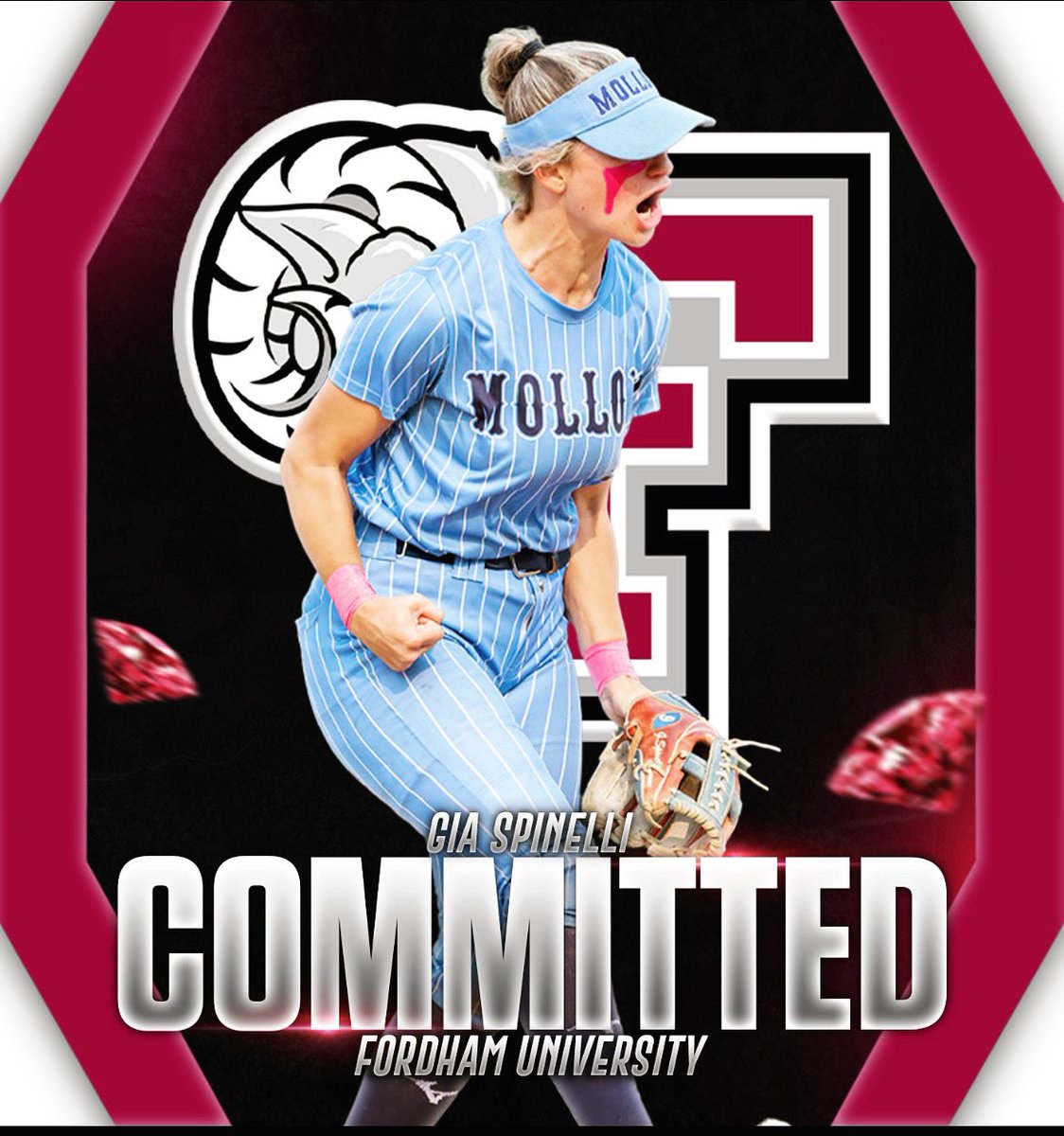 I am extremely grateful and excited to announce that I will be furthering my academic and athletic career playing Division 1 softball at Fordham University! I want to thank the Lady Dukes Organization and  both Coach Melissa and Coach J for believing in me and making me a Ram🐏❤️