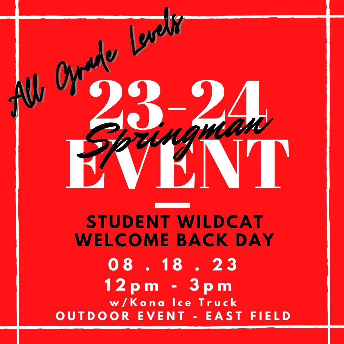 Welcome back, Wildcats!  

Join us August 18th on the east field to catch up with friends, learn more about clubs and activities, and gear up for a great year ahead!

#WildcatWayD34 
#WeAreD34