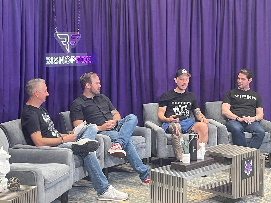 bishopfox's tweet photo. There is no #cloud - just someone else's computer! We're talking "Exploiting the Cloud" on #BFLive from #DEFCON31 right now. Featuring our host @agent0x0, @mattjay, @sublimino, and @mosesrenegade.
#cloudsecurity #cloudhacking #AWS https://t.co/jr1mb69Vcb