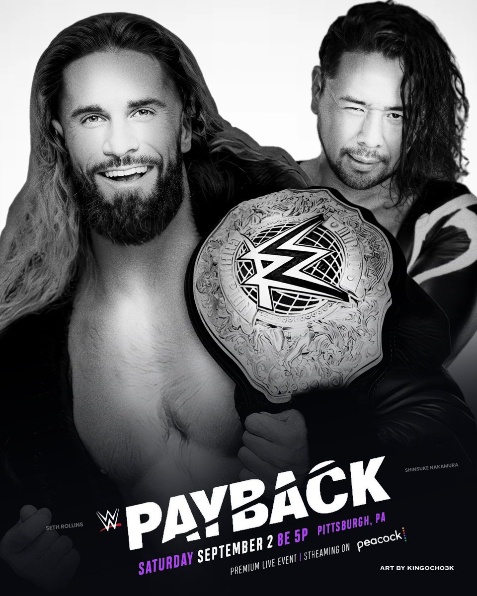 This will be a banger match between @WWERollins and @ShinsukeN for the World Heavyweight Championship at #WWEPayback. #WWE #fanart