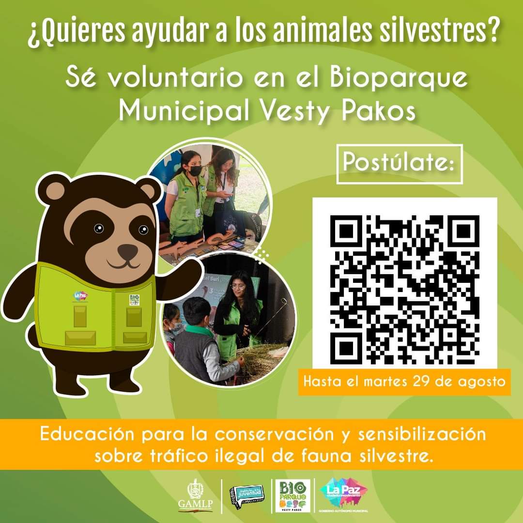 biovestypakos's tweet photo. 🟢🦙Sé parte del #ProgramadeVoluntariado 🦙🟢
A partir de hoy, hasta el martes 29 de agosto, estará abierta la postulación de voluntarias y voluntarios del #BioparqueVestyPakos https://t.co/YgdDEU6nwV