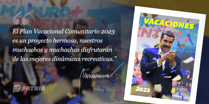 Inicia la entrega del Bono Vacaciones 2023 enviado por nuestro Presidente <a href="/NicolasMaduro/">Nicolás Maduro</a> a través de la #PlataformaPatria.

blog.patria.org.ve/bono-vacacione…