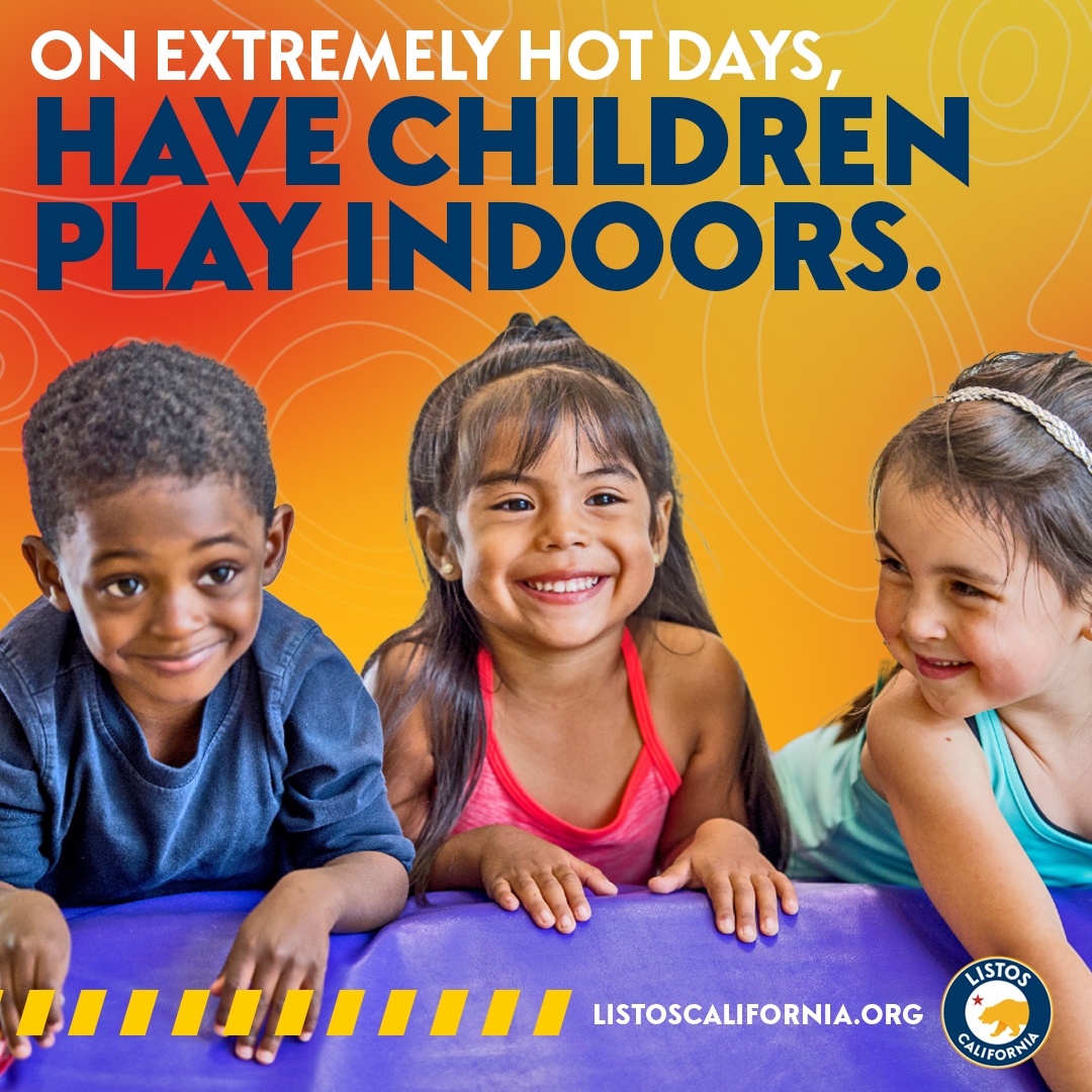 Extreme heat makes air quality worse. 

Children, older adults, pregnant people, and those with health conditions should limit outdoor activities. 

Learn how to protect yourself and loved ones during extreme heat at listoscalifornia.org 

#ListosCalifornia