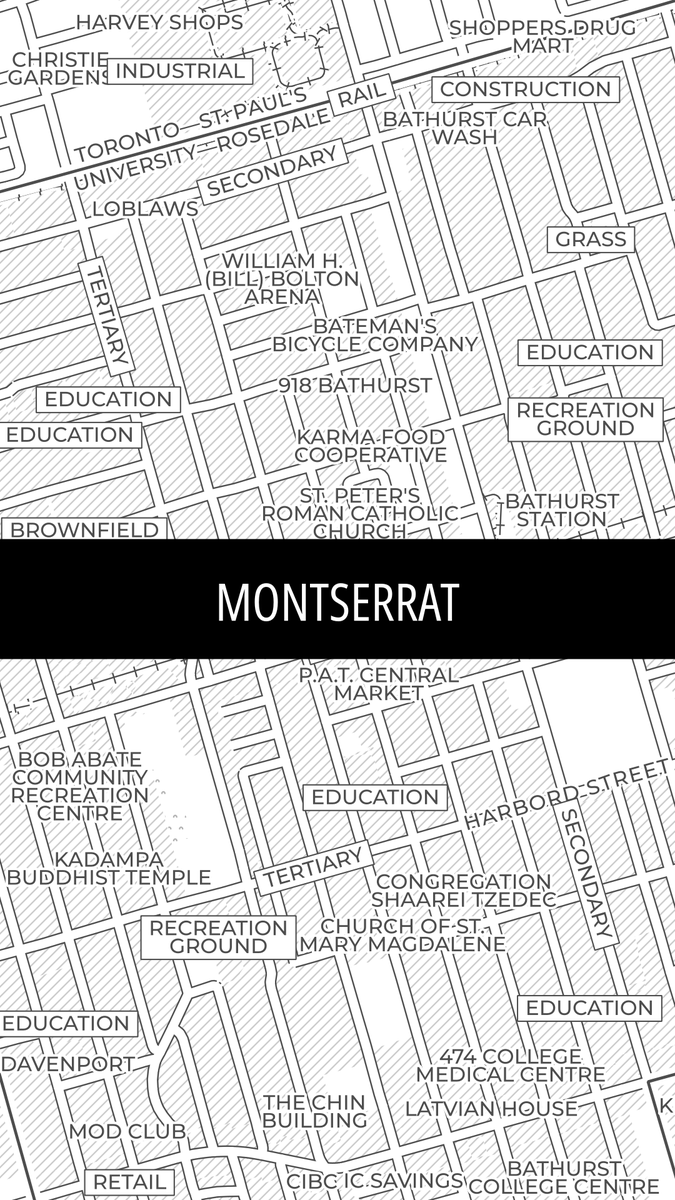 newgeographer2's tweet image. Montserrat type on a map #qgis #openstreetmap  #googlefonts