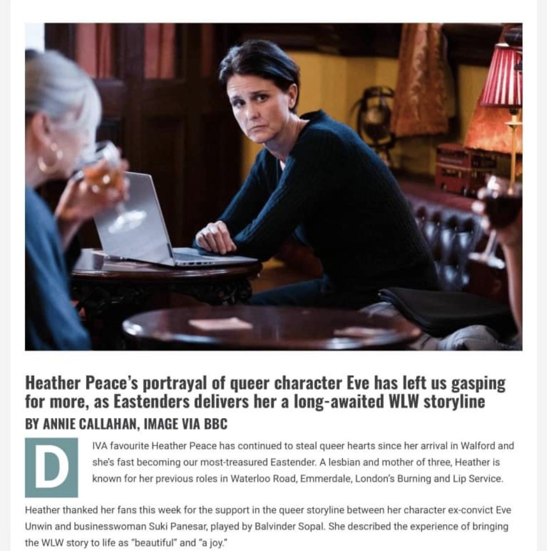 LovingSukeve's tweet image. I'm reposting this because it got deleted... 
I still can't believe my #Sukeve tweets got into #DivaMagazine about a year ago... I appreciate it, it's an honour! 🥰 Love Suki &amp;amp; Eve so much! 🏳️‍🌈♥️
#EastEnders #SukiPanesar #EveUnwin #BalvinderSopal #HeatherPeace #LGBTQ