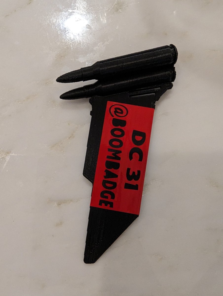 BoomBadge's tweet photo. @ITandNerdy @defcon @bmp51 @bmp51 is rumored to be in the main area gooning. Heard he has some on him. Check around 2-230P out on the floor.
Heard he has a few of these and more in-bound tomorrow :) (another 10 ish) thx @Cetus3D for making a solid printer. https://t.co/nCZ4iD5sN1