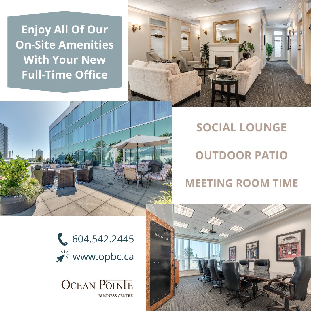 OceanPointeBC's tweet photo. They say teams who work together are more productive! So why not bring your team together to collaborate full-time?
Learn more about our Executive Office Packages at:
🔗https://t.co/5IfeN1A3tu
Or by reaching out to our team:
📞604.542.2445
#executiveofficespace #officeforlease https://t.co/lURB4y5qx0