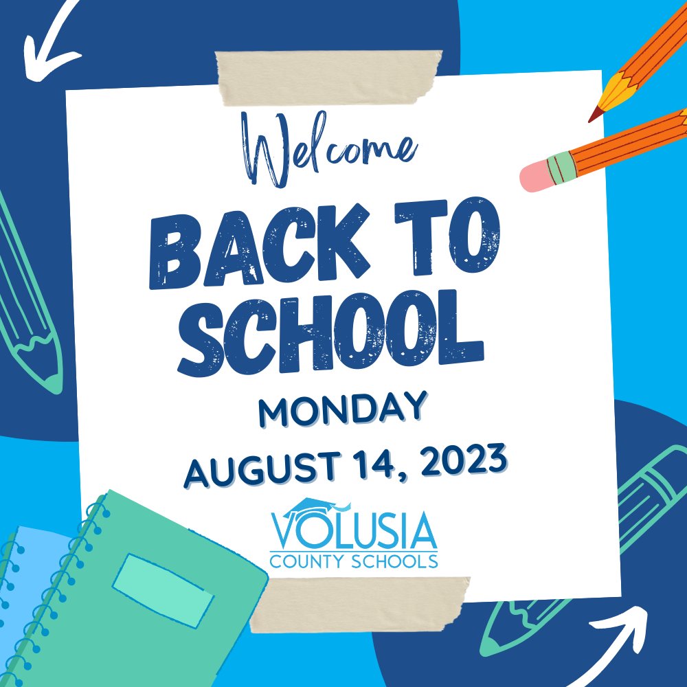 📚Welcome back, Volusia County Schools! A new year brings fresh opportunities as we gear up for another exciting journey of learning. We hope your summer was amazing! Get ready for an incredible year ahead – filled with growth and achievements. Students, see you tomorrow!