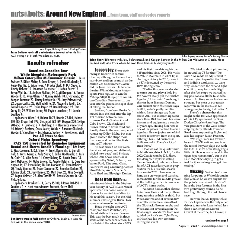 JimCarsonLMD's tweet image. Here are pages 2-5 from today's #LateModelDigest Friday Features - @MontgomerySpdwy @hsvspeedway @augiegrill112 @Taylorhull82 @LukeYarbrough72 @ACTTour @PASSSLM14 @OPSpeedway @BrianHoar45