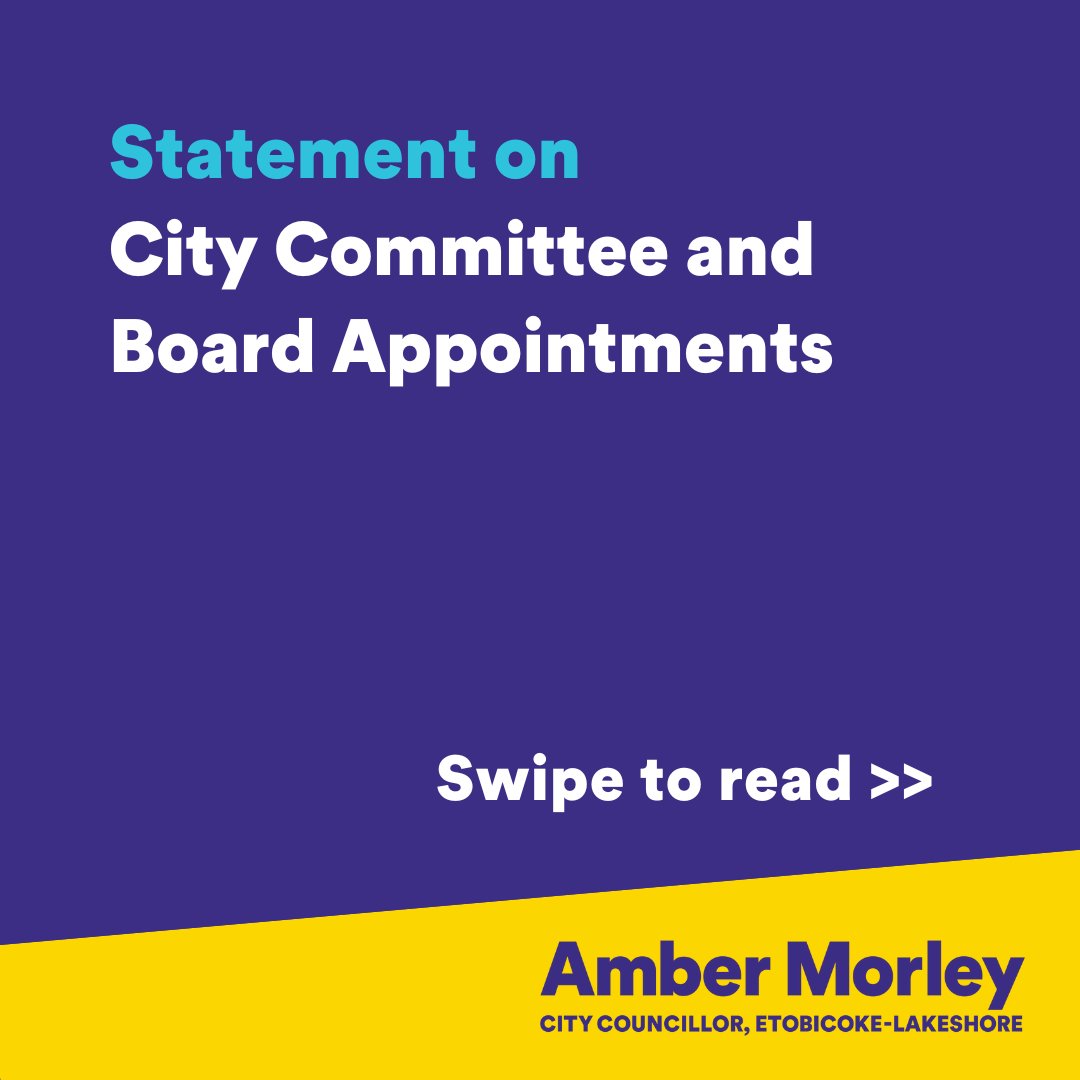 CllrAmberMorley's tweet photo. Yesterday, Mayor Chow and City Council confirmed new appointments to City Committees &amp; Boards. I'm honoured to serve as Deputy Mayor for Etobicoke, and to be newly appointed to the Budget Committee, the TPS Board, the TSHC Board, and the Board of Health. https://t.co/Wky7OZquvf