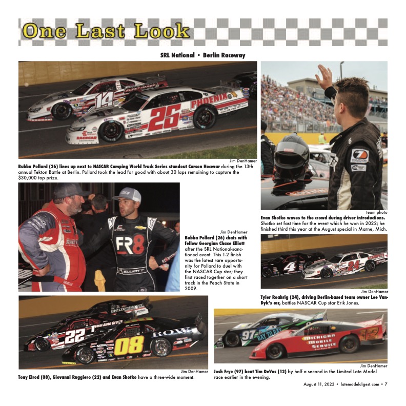 JimCarsonLMD's tweet image. Here are the cover, checkered flag and last look pages from #LateModelDigest Friday Features - @bubbapollard26 @BerlinRaceway @srlnational @rfdspeedway @EvanShotko22