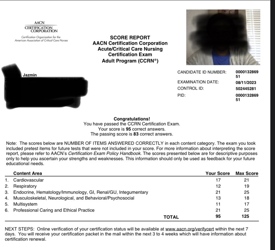 unlearn_fear's tweet photo. Passed my Certified Critical Care RN exam today 🥹 https://t.co/F8pWDeqnAl