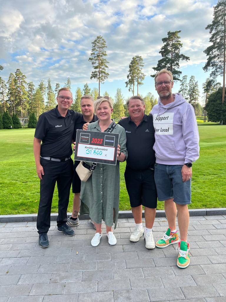 sirolpa's tweet photo. Hyvää tekemässä työn merkeissä. Oli kunnia olla mukana Lahti Payback ry järjestämässä hyväntekeväisyysgolfissa. Iso summa tukea nuorten urheilun tukemiseen 👍 https://t.co/q3Xa9cXmVm