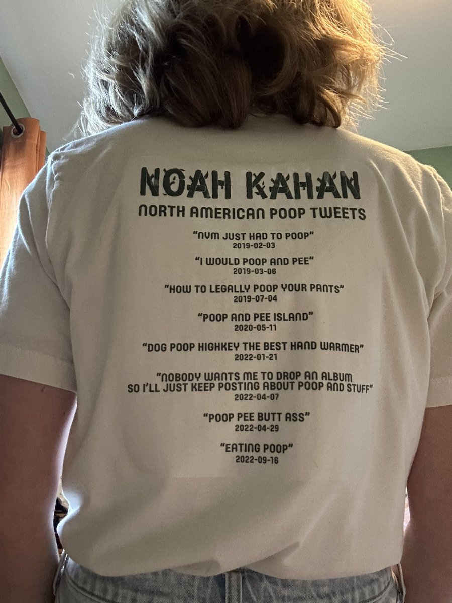 toriamarro's tweet photo. Making concert Ts for @NoahKahan except it’s inspired by all his tweets about poop https://t.co/Hrw0jg1q1P