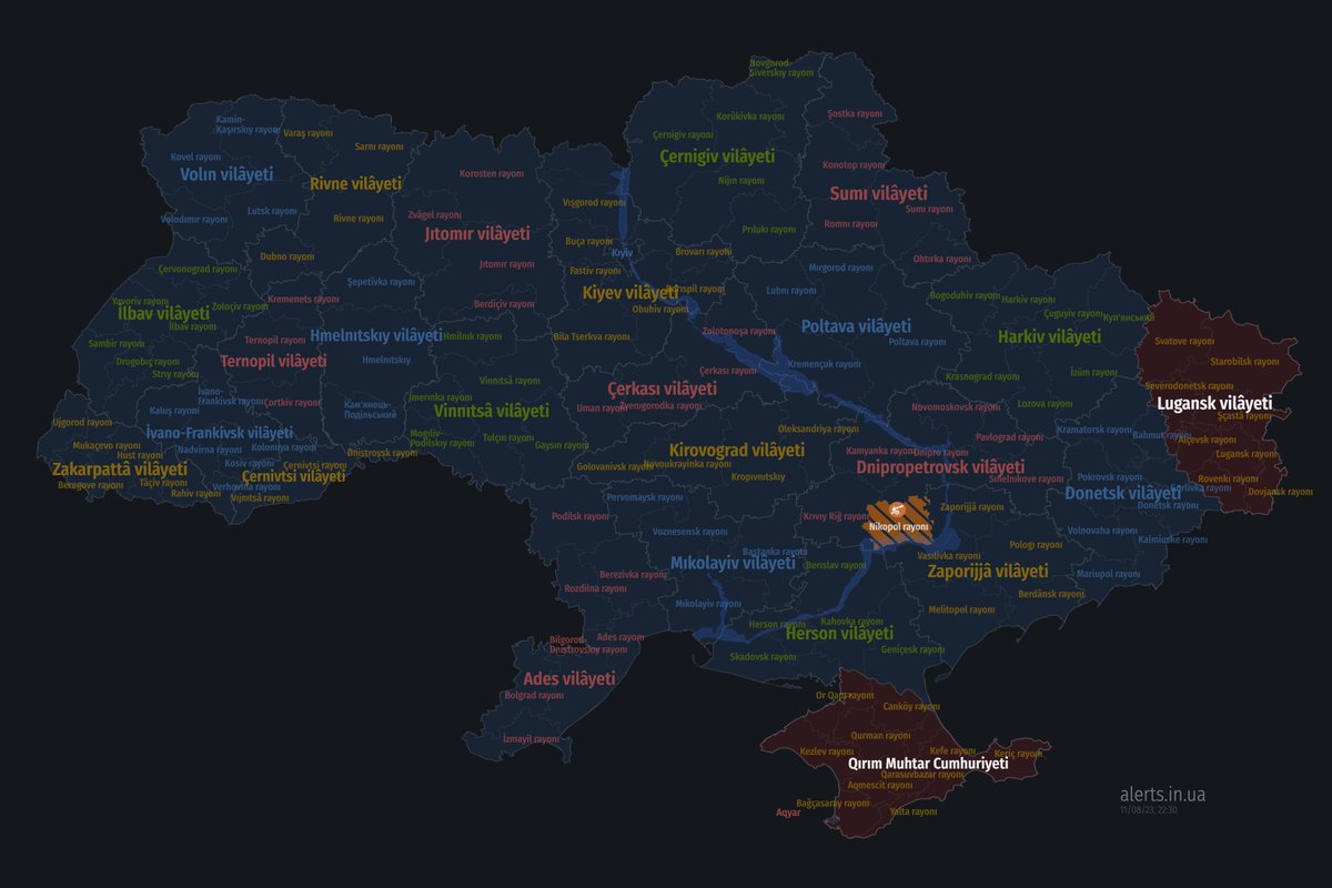 Мапа тривог 🇺🇦 / Air Raid Alert Map of Ukraine tweet media
