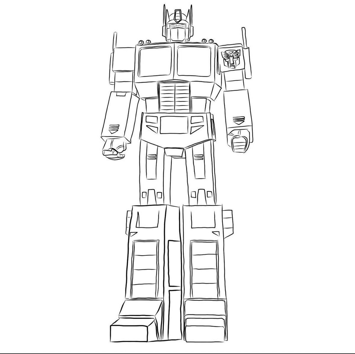 A full body sketch of G1 Optimus Prime that I did. #Transformers, image size:1200x1198