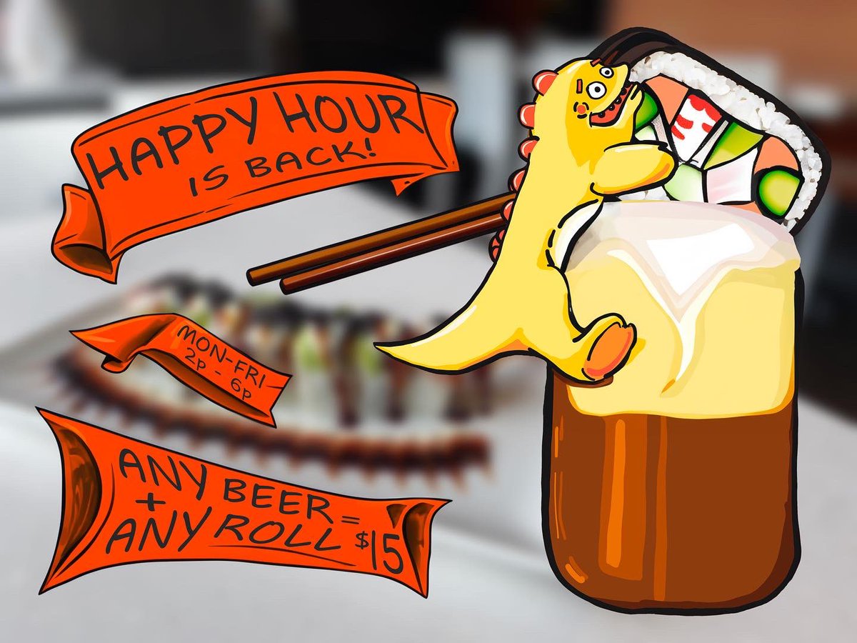 Nomzilla's tweet image. See you for Happy Hours today 🤩🥢 2p to 6p!