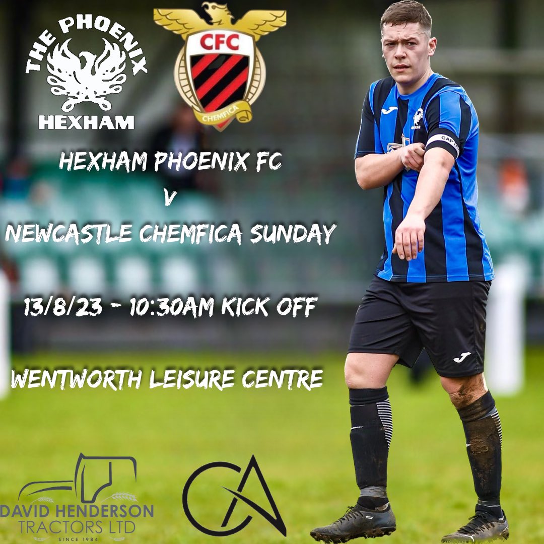 HexhamPhoenixFC's tweet image. ⚽️⬛️🟦 Season 23/24 🟨⬛️⚽️

🗓 Sun 13th August
🆚 @ChemficaSunday 
⏰ 10:30
🏟 @WLCLeisure

We return to action this Sunday come down and support the lads 

#MonTheNixy🟦⬛️ #hexham #sundayleague