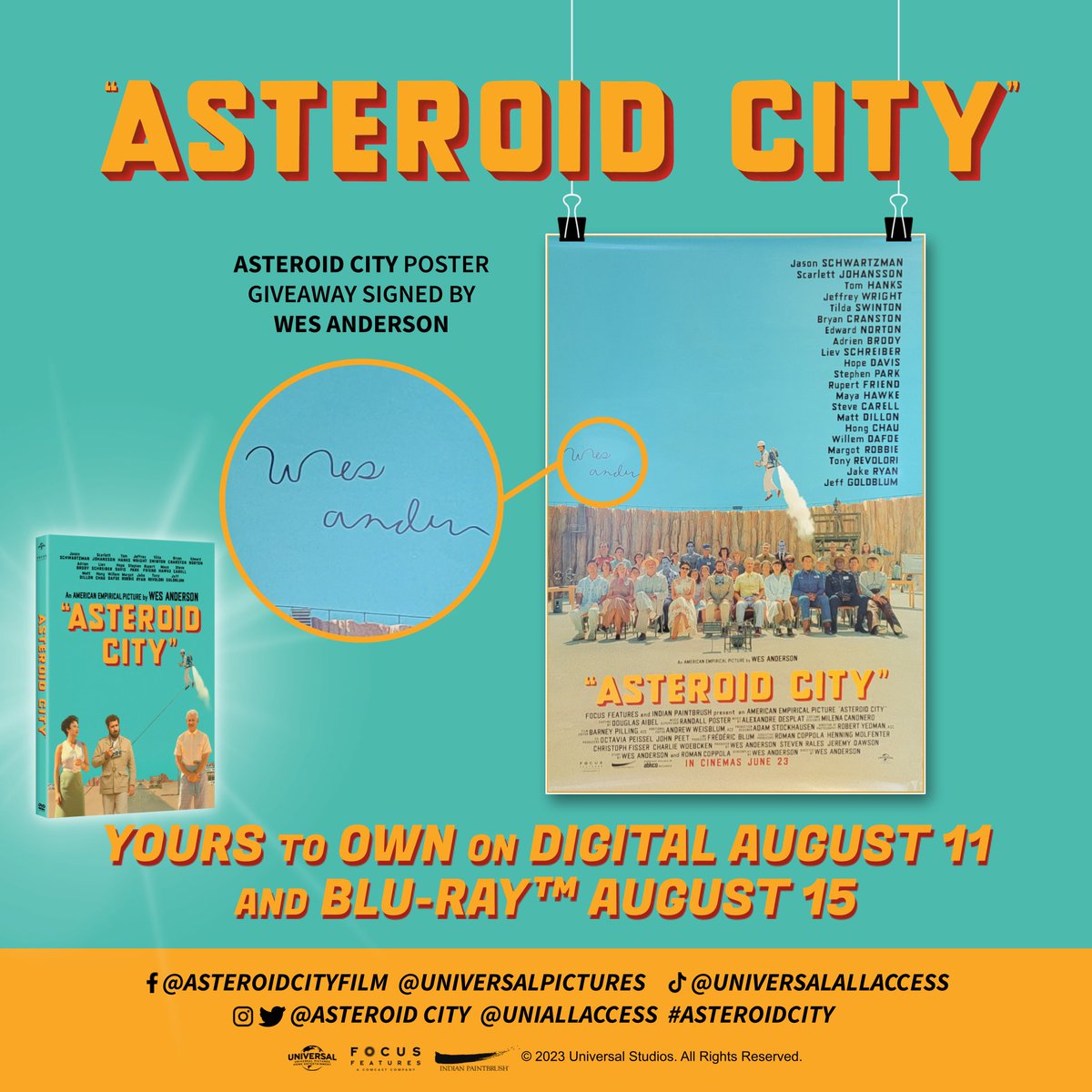 getFANDOM's tweet photo. 🚨GIVEAWAY🚨

Retweet and Follow @getfandom for a chance to win an #AsteroidCity poster signed by director Wes Anderson https://t.co/p5TaDjL3HR