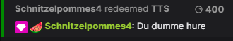 nevdigstraitdwn's tweet photo. @Schnitzelpomme4  beleidigt mit dem H-Wort @TwitchDE  BANNT DIESEN MiSOGYNEN FRAUENHASSER!!! SEX WORK IS ALSO WORK!!! WAS KOMMT ALS NÄCHSTES? #schnitzelgefahr /s https://t.co/qFZwqlmmlO