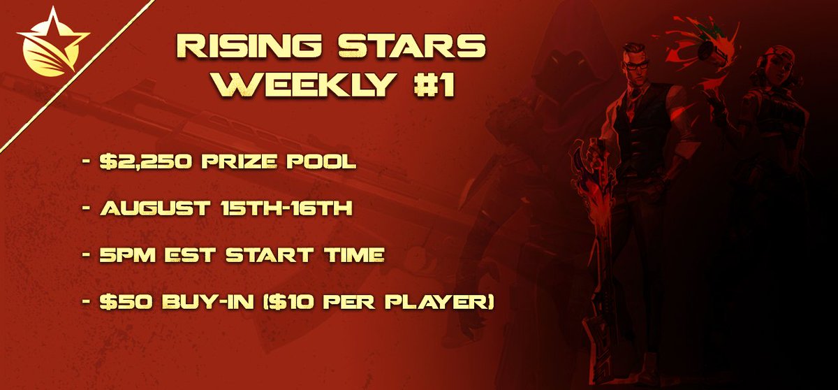 Rising_StarsGG's tweet photo. Our first weekly is a few days away, but...

Our ability to host weeklies is dependent on community participation. This is a passion project of ours and we would love to give people the ability to compete and play more frequently.

Sign up ⬇️⬇️
https://t.co/MJL7QcKKaw https://t.co/jqAaea7lbc