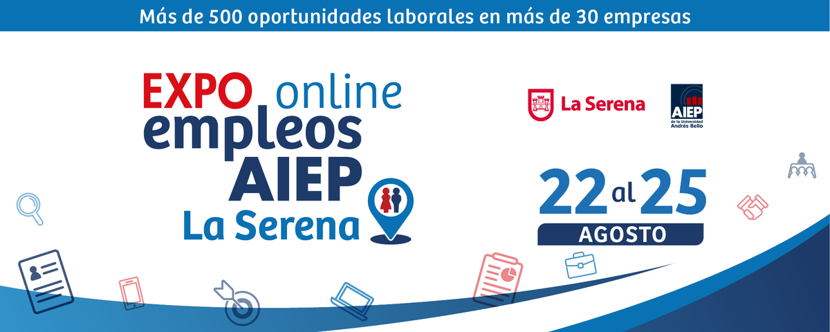 AIEP's tweet photo. #ExpoEmpleosAIEP💼 | La nueva edición de la feria laboral tendrá lugar en La Serena y ofrecerá más de 500 vacantes en 30 empresas.
📌 Podrás postular de forma online entre el 22 y el 25 de agosto.
Conoce más ➡ https://t.co/hkCTETN9gZ https://t.co/898qk1iyA4
