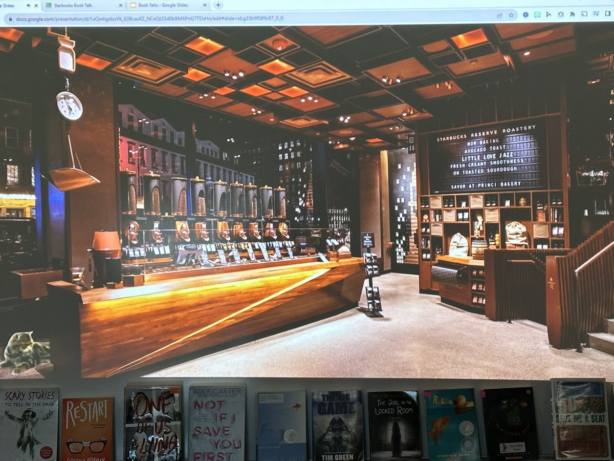 Ms_R_bookworm's tweet photo. “Starbooks” Book Tasting today…getting them excited about the books available to them! 

Video book talks with quiet, jazzy music playing in the background. I’ve already got a waitlist on several books!

#EJHstallionstrong @hebisd https://t.co/kQNxa4mGQ5