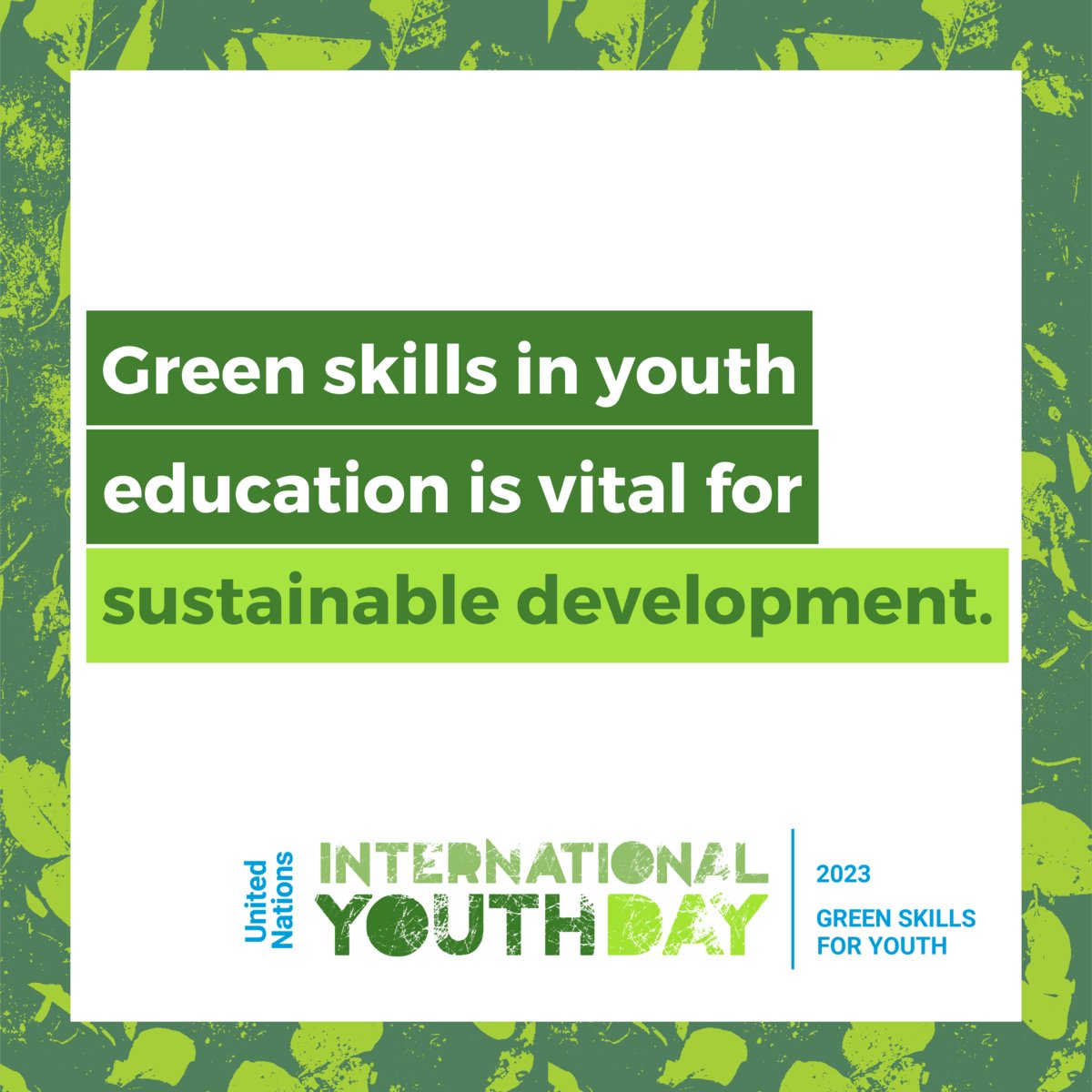 Happy #YouthDay! 🎉 Young change-makers are taking #ClimateAction, helping achieve a more sustainable future for all. It's crucial to equip them with the necessary skills & tools to shift our world toward a greener tomorrow. un.org/en/observances…