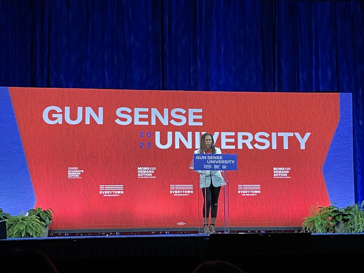 miche2u's tweet photo. Tell the gun lobby, Not Today. Not Tomorrow. Not Ever. Thank u, Angela @MomsDemand #GSU2023 https://t.co/Y9qdXWPFpU