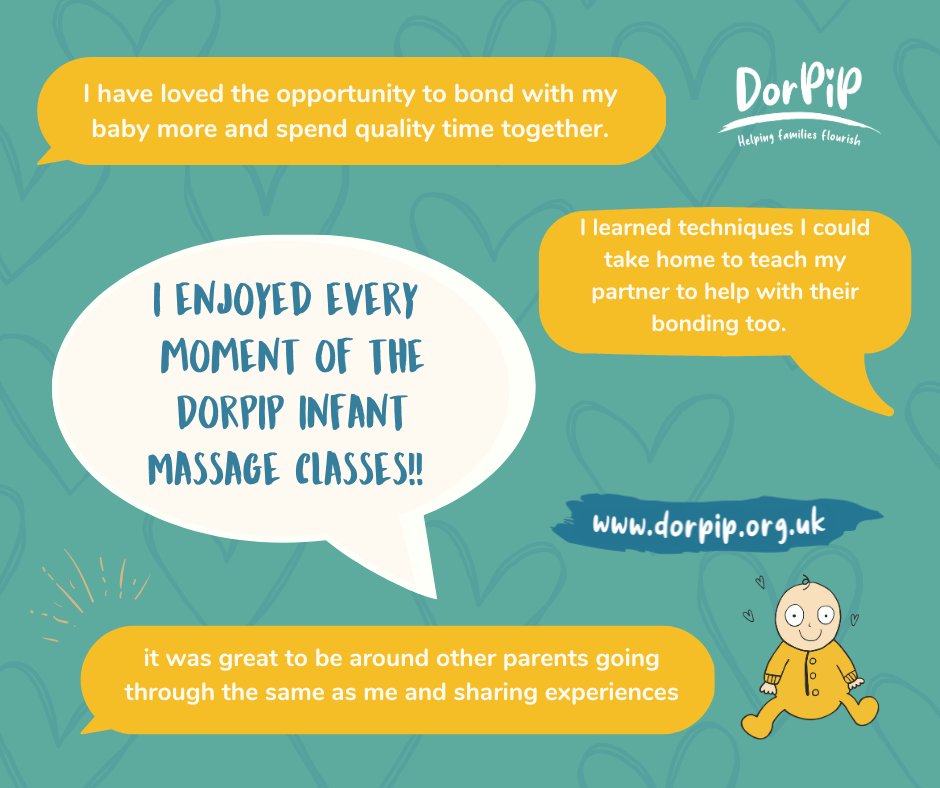 DorPip (@dor_pip) on Twitter photo We're thrilled to announce SIX new Infant Massage courses kicking off this September. Are you eligible for a funded place? Email: referrals@dorpip.org.uk to enquire today! Visit our website dates/locations: dorpip.org.uk/infant-massage
#BondingJourney #ParentingJoy <a href="/AIMH_UK/">AiMH UK - The Association for Infant Mental Health</a> We're thrilled to announce SIX new Infant Massage courses kicking off this September. Are you eligible for a funded place? Email: referrals@dorpip.org.uk to enquire today! Visit our website dates/locations: dorpip.org.uk/infant-massage
#BondingJourney #ParentingJoy <a href="/AIMH_UK/">AiMH UK - The Association for Infant Mental Health</a>