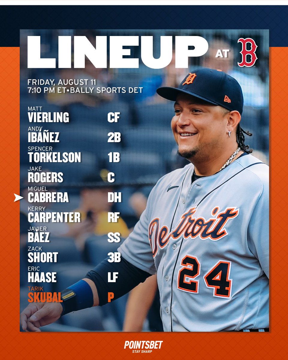 wmnation's tweet photo. #Detroit #Tigers lineup 8-11-23 https://t.co/Vye76aNp4e