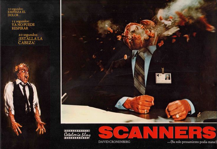 TheFilmFair's tweet photo. Spanish lobby card for #Scanners (1981 - Dir. #DavidCronenberg) #JenniferONeill #StephenLack #PatrickMcGoohan #MichaelIronside https://t.co/hWJLaFuIIO