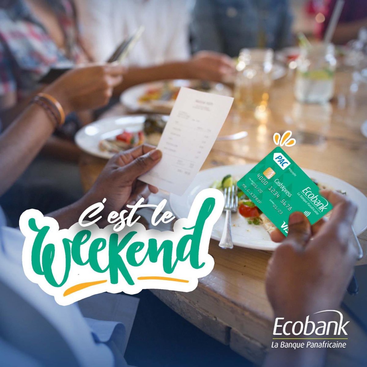 EcobankSenegal's tweet image. C'est le week end!!! 🤩🤩🤩
Vous avez prévu d'aller au restaurant en couple, payez votre addition en toute tranquilité avec la carte CashXpress de Ecobank.
#Banquedigitale #Ecobankmobile #Mobilemoney #EcobankMobile #Xpresscash #Ecobanksenegal #CashXpress #carteprepayee