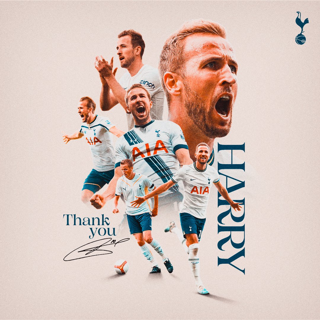 SpursOfficial's tweet photo. We have reached agreement with Bayern Munich for the transfer of Harry Kane. 

Thank you for your incredible contribution to our Club over the years, Harry 🤍