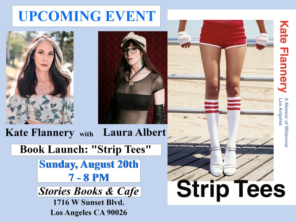 ❗️LA FRIENDS ❗️ August 20: Join me & #KateFlannery at #StoriesBooksandCafe for the book launch of Kate's '#StripTees' And Stories is a mere stone’s throw from the first #AmericanApparel store location. Too perfect!
.
#KateFlannery #striptees #LauraAlbert #JTLeRoy