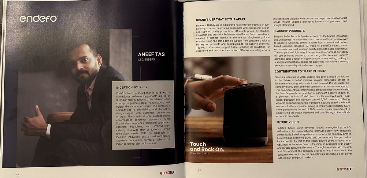 aneeftas's tweet image. Exciting News! Endefo has achieved remarkable growth and success in the year 2023. We're thrilled to announce that we've been featured in @devicenext's Coffee Table Book. Thank you for your continuous support on this incredible journey! #Endefo #devicenext