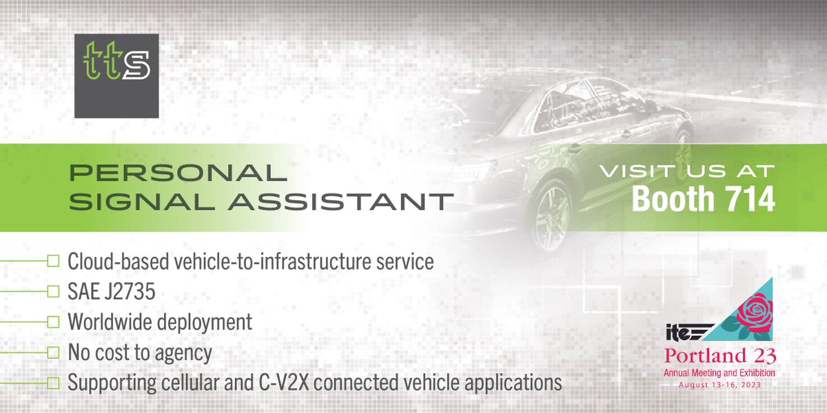 PersonalSignal's tweet photo. DYK that our service provides automotive-grade SPAT/MAP content and has been powering Audi's Traffic Light Information for almost 7 years? Want to understand this system better? Start here: https://t.co/NcQng1URhU or stop by #ITEPortland2023 Booth 714 next week #connectedvehicle https://t.co/cw8UXdTq4B
