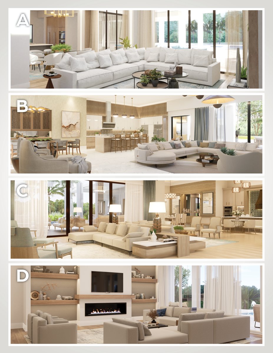 Which living space would you pick?🎨🪴

#ifl #interiorsflorida #interiordesign #interiorphotography #home #dreamhome #customhomes #custominteriors #swfl #floridahome #swflinteriors #design #art #homedecor #designer #designers #homedesign #house