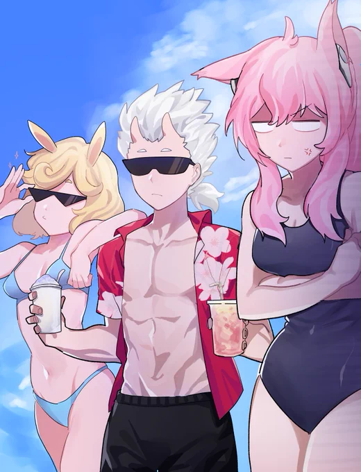 I just saw that I drew a lewd swimsuit when I finished it.  #OmegaStrikers #オメスト