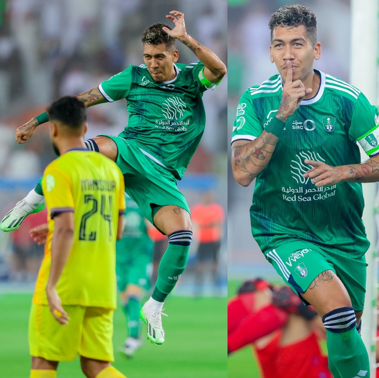 InvictosSomos's tweet photo. RESULTADO FINAL. Al-Ahli 3-1 Al-Hazm.

➤ Gol de Roberto Firmino.
➤ Gol de Roberto Firmino.
➤ Gol de Roberto Firmino.

Se mandó un ¡¡HAT-TRICK!! en su debut oficial en Arabia Saudita. 

PRESENTACIÓN SOÑADA.