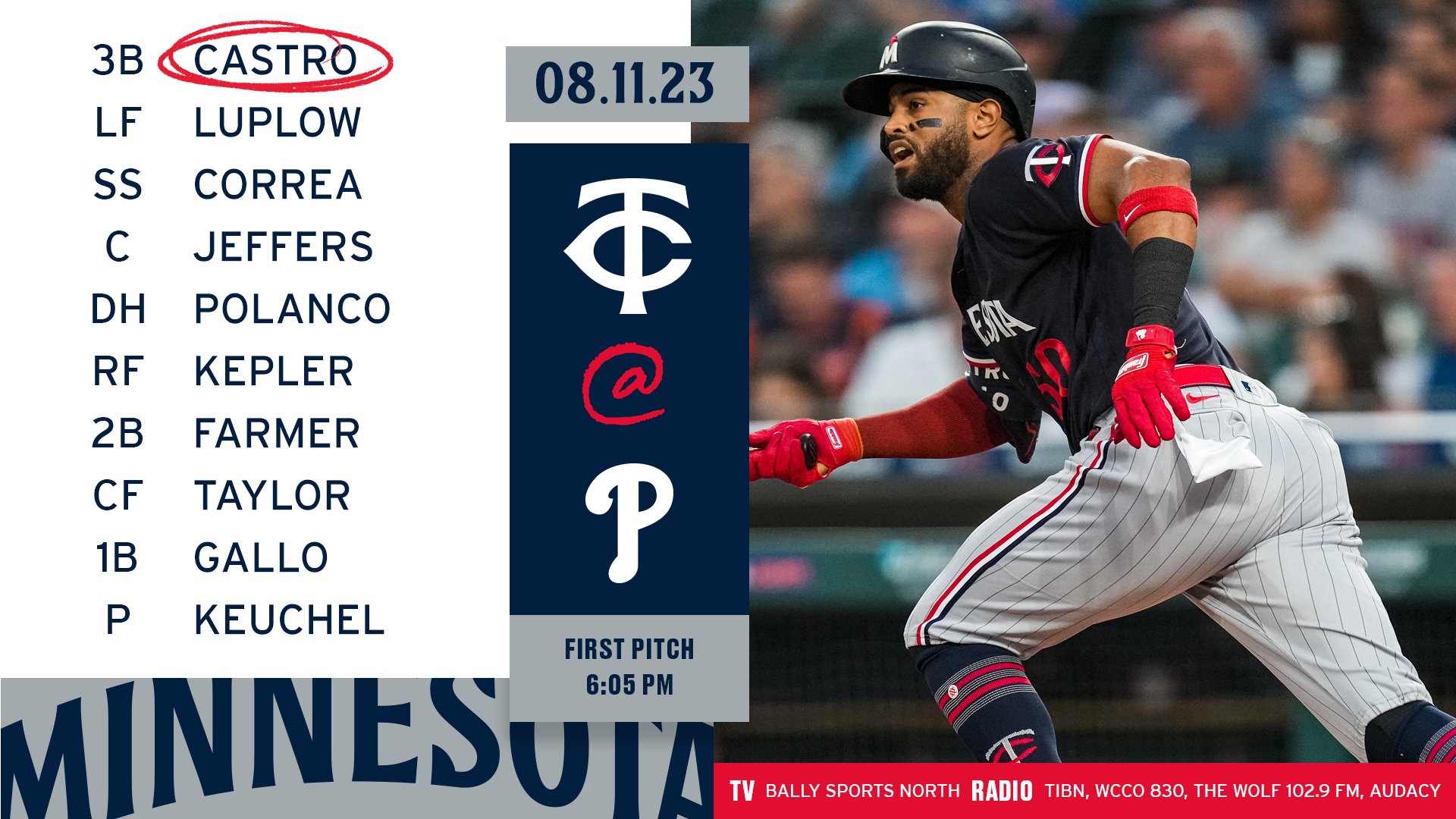 Minnesota Twins on X: Willi leads off against the Phillies. #MNTwins   / X