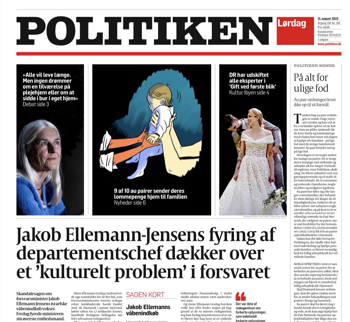 ChrBroendum's tweet photo. Ufatteligt, at Politiken ikke magter at skelne mellem departementet og det uniformerede forsvar. Forsvaret går nemmere ind i en rubrik men er totalt forkert. Man beskylder jo heller ikke politiet for fejl, der begås i Justitsministeriets departementet. #pol https://t.co/QNklzC3JD5