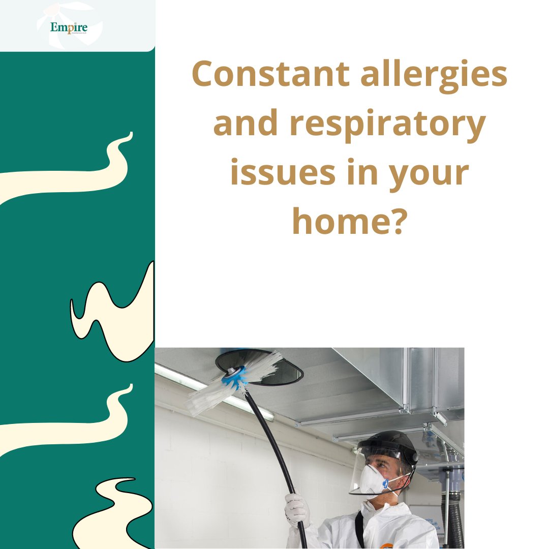 Constant allergies and respiratory issues in your home? Our air duct cleaning service is the solution. #AirDuctCleaning #HealthyAir #AllergenFreeHome #FamilyWellness