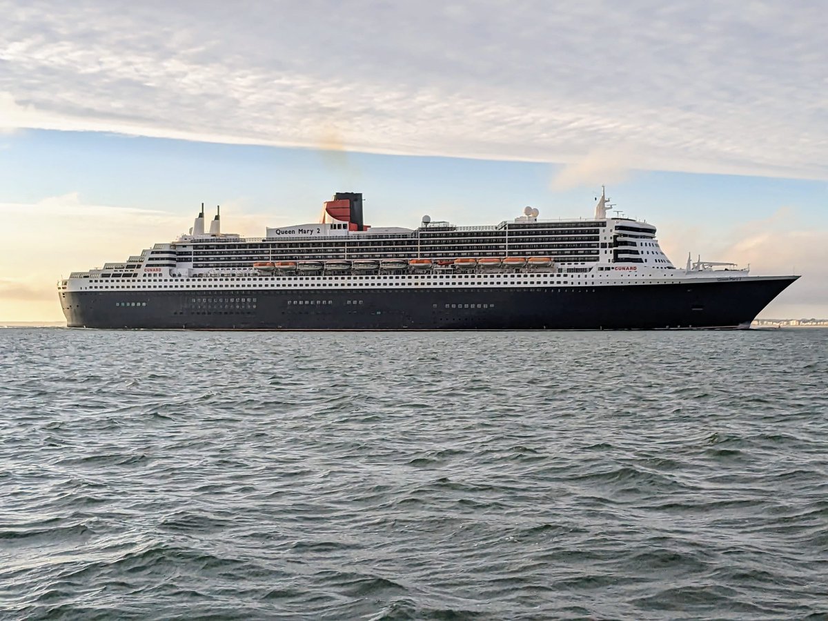 An at sea chance to see Queen Mary 2. Great sight en route to Cowes