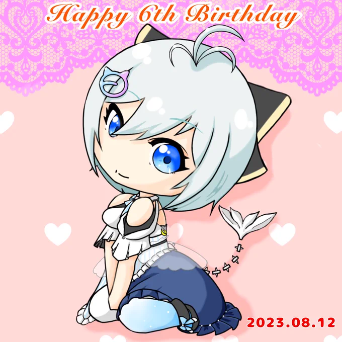 シロちゃん6歳のお誕生日おめでとうございます  これからも健康に気をつけて活動を続けてくれると嬉しいです 微力ながらずっと応援しております #シロ生誕祭 #SiroArt