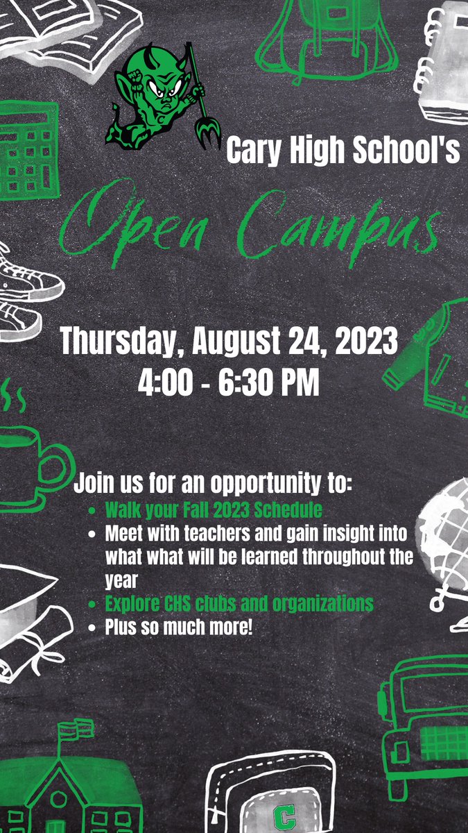 #CHSOpenCampus Thursday, August 24th @ 4pm