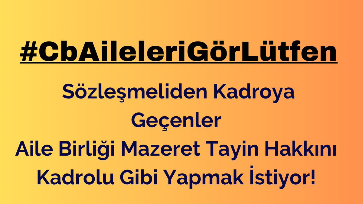 mve4986's tweet photo. Kadroya geçenler eş durumu tayini istiyor. Bir imza ile binlerce ailenin yüreklerine su serpecek, dualarını alacaksınız. Lütfen Devletimize hizmet etmenin, devletin bir çalışanı olmanın bedeli ailelerimizi enkaza dönüştürmek olmasın.
@RTErdogan
@Yusuf__Tekin
#CbAileleriGörLütfen https://t.co/RiyzK4wBC6